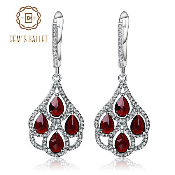 

dangle & chandelier gem's ballet black garnet natural gemstone drop earrings genuine 925 sterling silver fine jewelry for women arrival