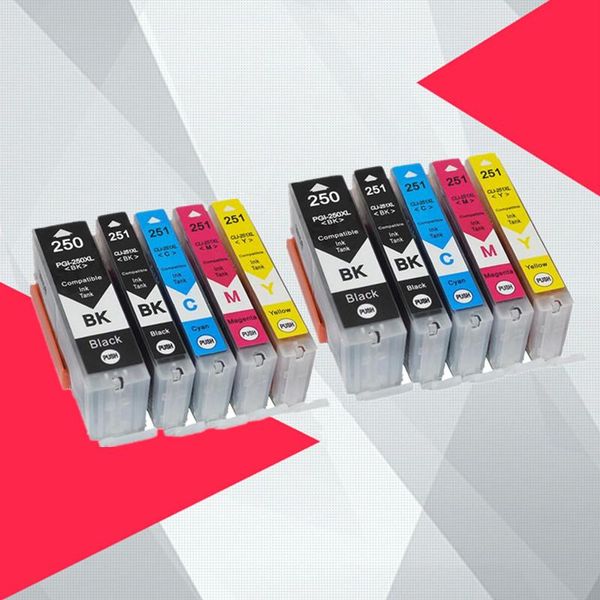 

ink cartridges 10pack pgi-250 pgi250 250xl pgi 250 251 cartridge for canon pgi250xl cli251xl mx922 ix6820 mg5420 mg5422 mg5520 printer