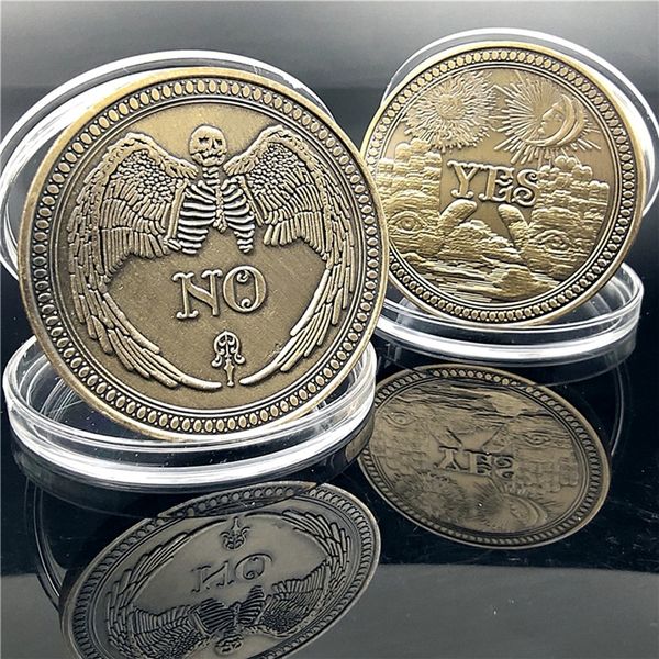 

50pcs non magnetic yes or no skull commemorative coin souvenir challenge collectible coins collection art craft