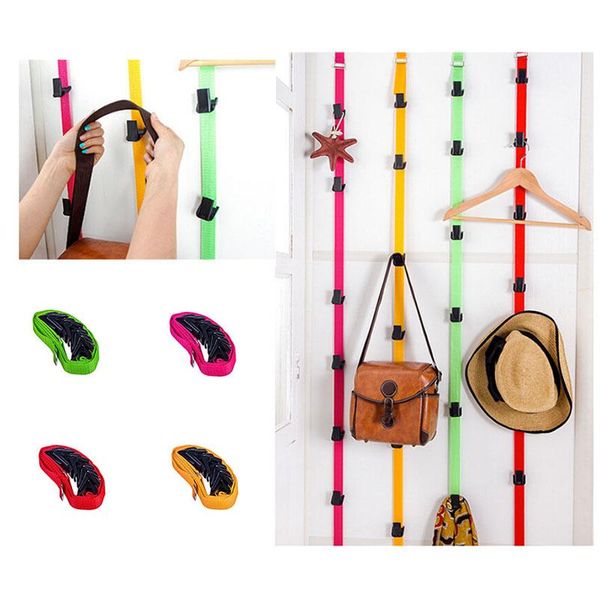 

adjustable nail-multi-door back storage hook door lanyard hook for clothing toys shoes hats home storage organizer holder
