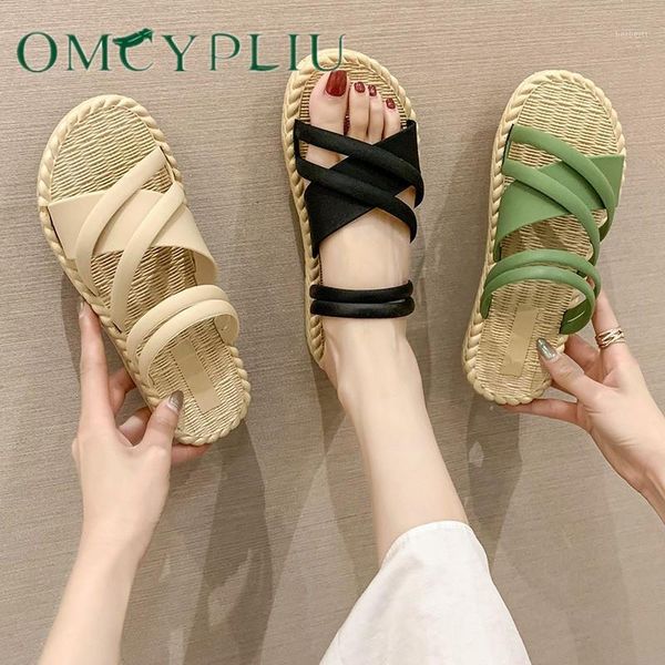 

slippers women 2021 summer platform shoes woman sandals fashion flat beach slides open toe plus size ladies shoe1, Black