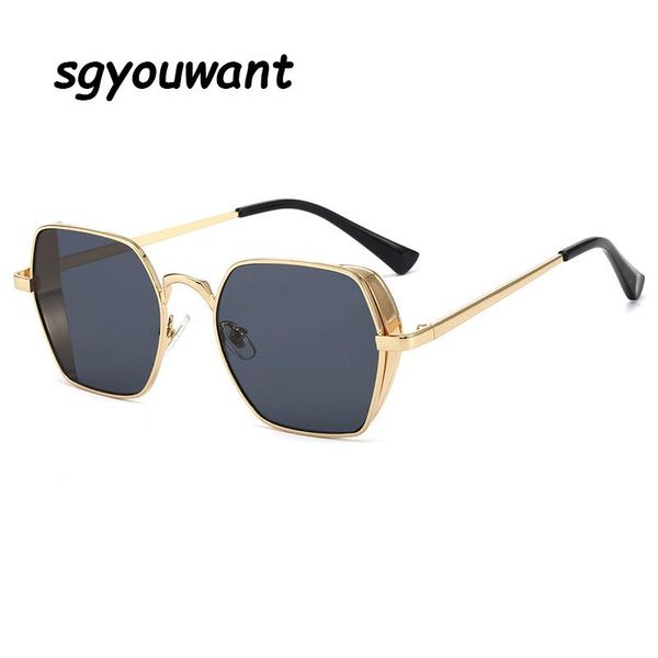 

sunglasses sgyouwant square women brand design metal frame gradient sun glasses ladies retro polygonal eyewear shades uv400, White;black