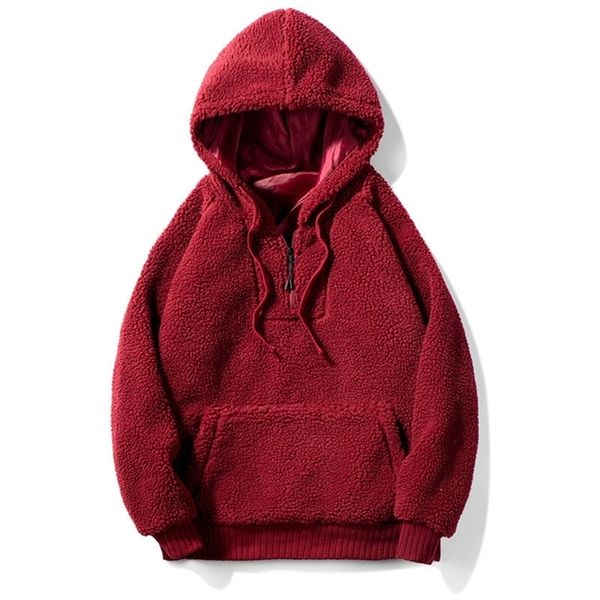 

fgkks men hoodies sweatshirts autumn winter new woollen fashion solid color mens hoodies male casual big pocket sweatshirts lj201222, Black