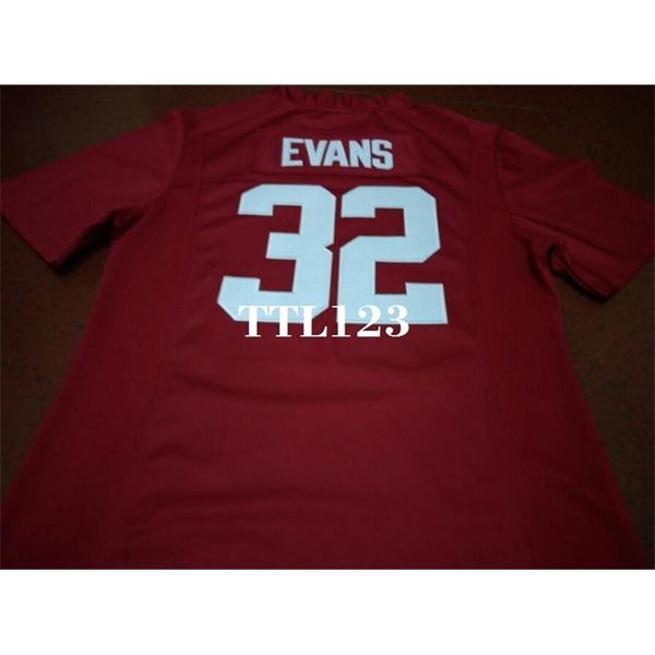 

3421 #32 rashaan evans alabama crimson tide red black white college jersey or custom any name or number jersey