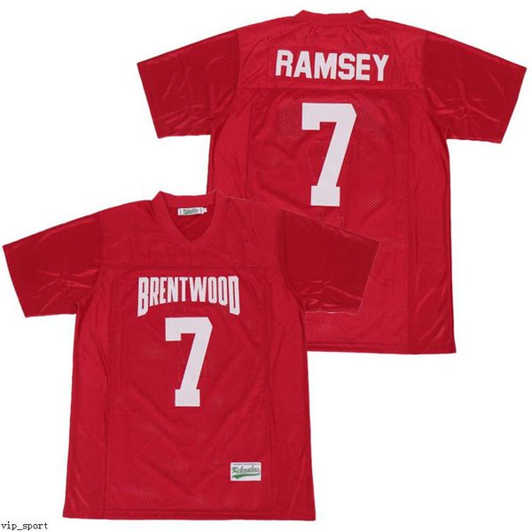 Männer Fußball 7 Jalen Ramsey Brentwood Academy Trikot High School Team Farbe Rot Heim Reine Baumwolle Atmungsaktiv Alle Ed Gute Qualität wie