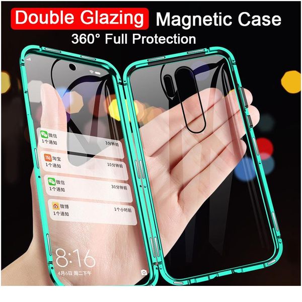 

360 двойная сторона закаленного стекла магнитный корпус для oppo realme 6i 5i 6 5 pro c3 xt reno 2 bbyafc