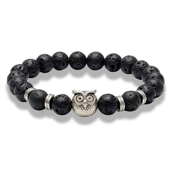 

высококачественные мужские струнные шариковые браслеты совы бусины бусины браслеты череп шарм натуральный камень браслет йога ювелирные изде