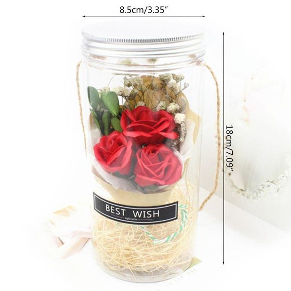 

party favor romantic eternal rose never withered led night light wishing bottle soap flower valentine's day gift