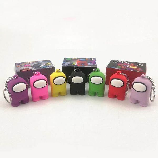 

among us game action figures key chain 5cm pvc solid doll toys cute among us key ring accessories dhl ing