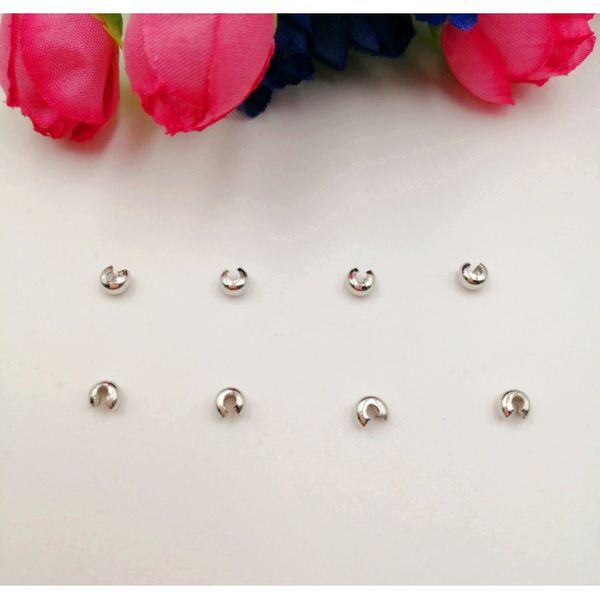 

100 шт. m серебряный золотой родий бронзовый обжимные концевые бусы diy ювелирные аксессуары для браслета ожерелье ювелирные изделия аксессу, Silver