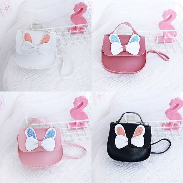 

0ers lovely children zipper coin shouldercute cats meow baby girls 2020 crossbody bags fashion chain kids small purse money bag min, White