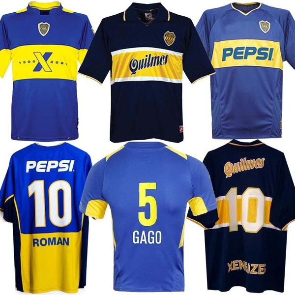 

97 98 boca juniors retro soccer jersey maradona roman caniggia 1997 96 2002 03 palermo football shirts maillot camiseta de futbol 2005 2001, Black;yellow