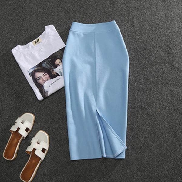 

2020 new women's pencil skirts solid pur high waist slim skirt girl summer office lady elastic female ladies faldas pl211, Black