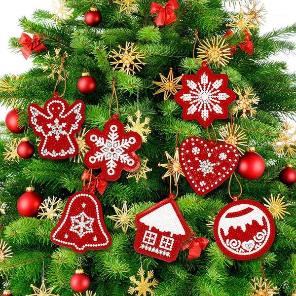 

small diy special shaped diamond painting christmas snowman snowflake xmas tree pendants christmas decorations1