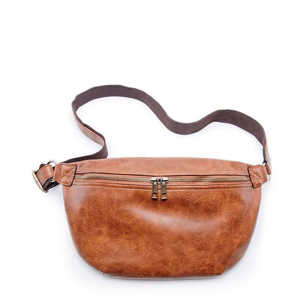 

waist bags pu leather men's purse casual simple retro slant fashion chest bag