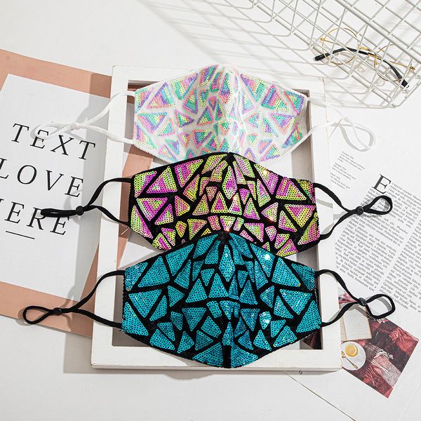 

factory designers fashion face masks 2020 new personality sequined cloth mask double layer three-dimensional breathable