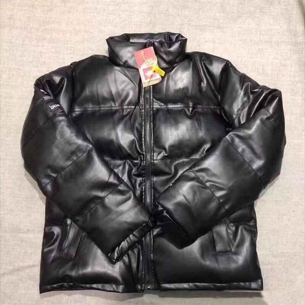 

streetwea мужская кожаные куртки северный новый узор даун с письмом высококачественные зимние пальто спортивные спортивные повседневные park, Black