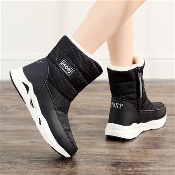 

2021 new shoes woman boot thick skin snowboots women's winter boots plus size 36-41 chaussures femme ao6d, Black