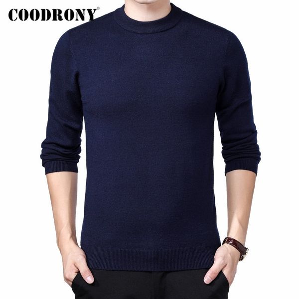 

coodrony brand sweater men autumn winter thick warm pull homme classic casual o-neck pullover men cashmere woolen knitwear 91109 201026, White;black