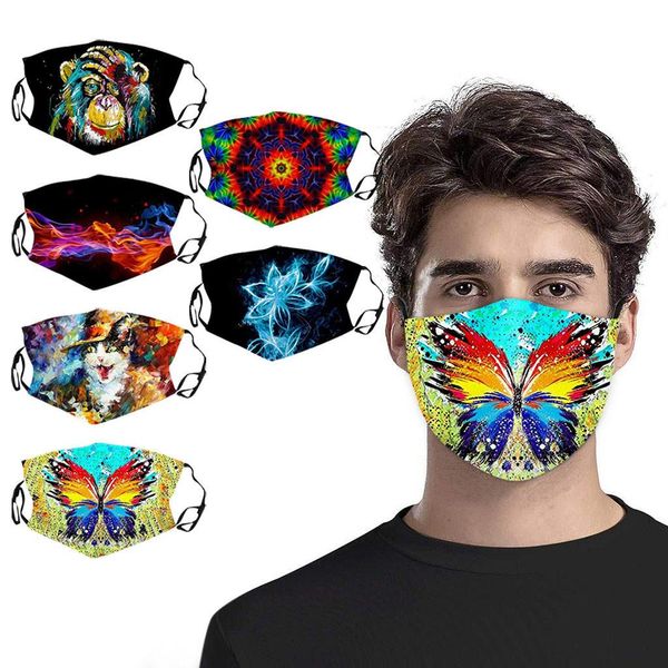 

personality colorful mouth masks for protection fabric butterfly facial mask washable earloop mascarilla reutilizable mondmasker bbyojl