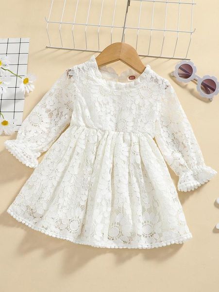 

baby frill trim keyhole back dress she, Red;yellow
