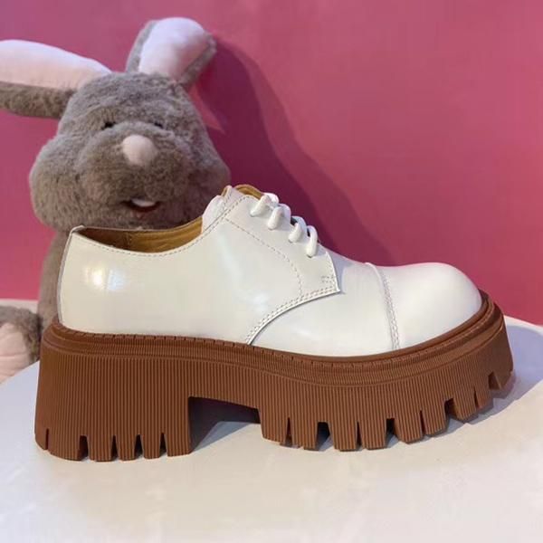 

women boots platform ankle boots tractor lace-up martin boot new tractor zipper leather shoes brown black smooth calfskin combat boots