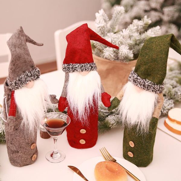 

christmas decorations misaya 1pc faceless dolls wine bottles set hold covers bags xmas gifts navidad decoration for home1