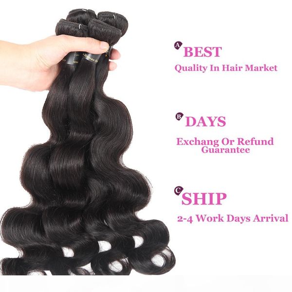 

malaysian body wave hair wefts 100% unprocessed malaysian virgin human hair body wave 4 bundles 8-30 inch human hair extensions, Black