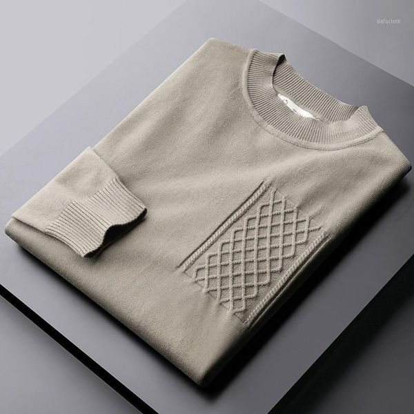 

new autumn winter mock neck mens sweaters luxury solid color round collar jacquard sweater male slim fit man sweaters 3xl1, White;black