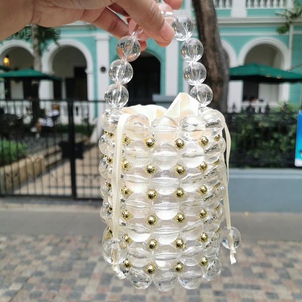 

женщины luxury big pearl bag lady handmade clear бисероплетение вечерние клатчи сумки женские сумки посланника dinner