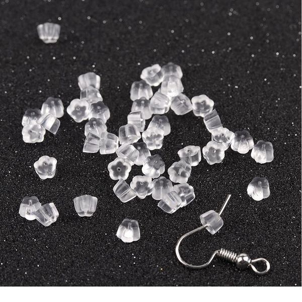 

200pcs/lot rubber earring back sile round ear plug blocked caps earrings back sers for diy parts jewelry finding qylkao