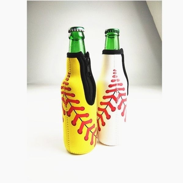 

beer bottle sleeve neoprene baseball single pack zipper soft drinks covers with stitched fabric edges bottle bags bareware tool