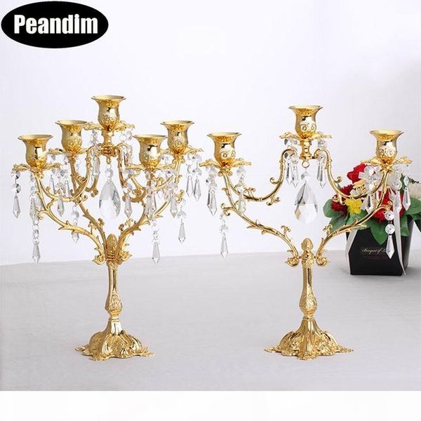 

5&3 lights romantic 5 arms candle holders european candle strand candlelight dinner decorations gold crystal candlestick
