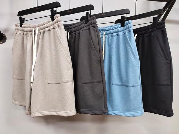

harajuku 4 colors summer shorts loose casual elastic solid color pockets shorts oversize streetwear drawstring mens men1, White;black