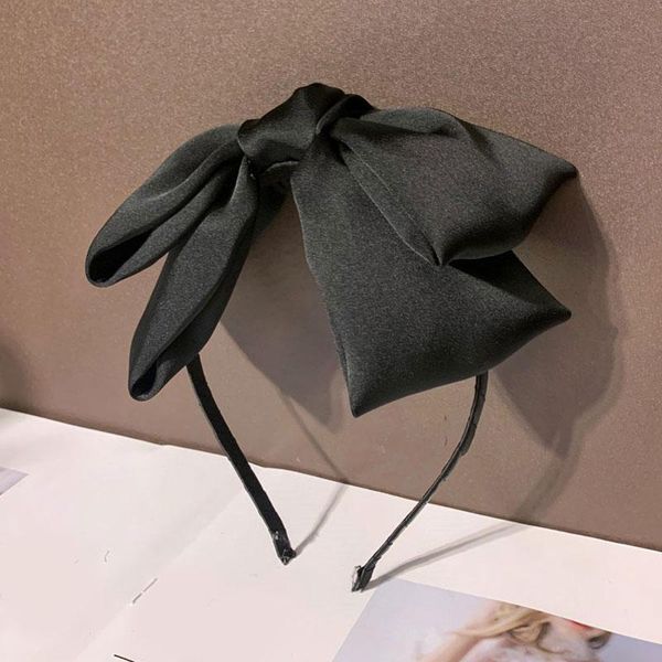 

korean sweet big bowknot women headband head hoop solid color satin hairband turban middle knotted hair hoop hair accessories q wmtchp
