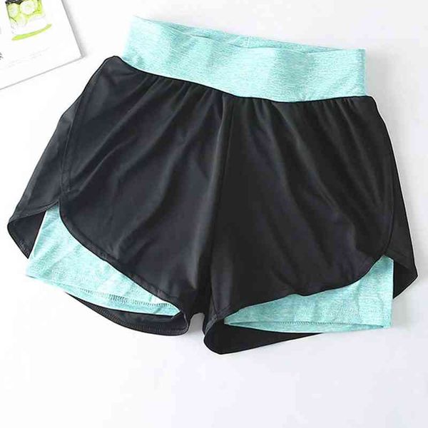 

yo-ga shorts women's fitness spandex neon elastic running workout short leggings for ladies gym sport wear active gym shorts y220311, White;black
