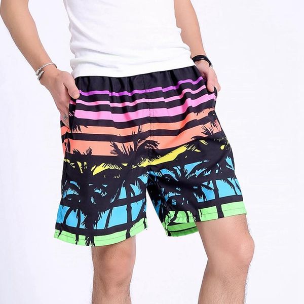 

summer beach shorts men fashion leisure loose coconut tree printed 4xl large size colorful quick drying surfing beach shorts1, White;black