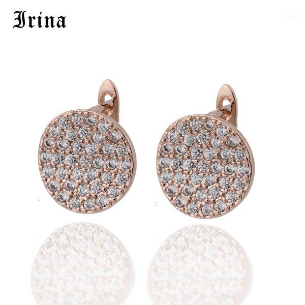 

dangle & chandelier irina arrivals 585 rose gold love carved natural zircon big earrings women hollow wedding party fine texture jewelry1, Silver