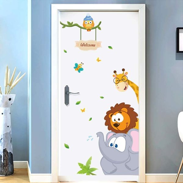 

bedroom wall sticker pour enfant motif lphant giraffe bird living room door stickers decoration home
