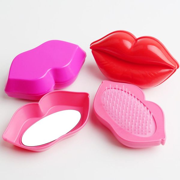 

мода гребень для губ, полярное с зеркалом, массаж для волос детентирующая кисть, инструмент для укладки волос для всех волос smoothdoll play, Silver