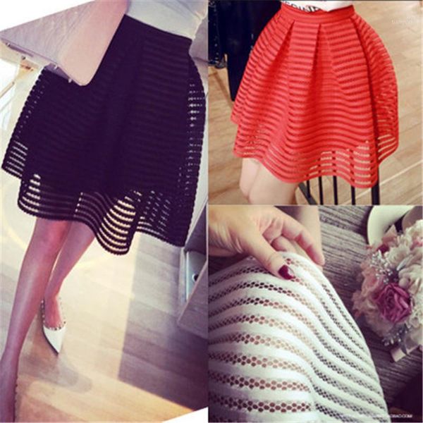 

hodisytian real p new fashion women skirts summer retro elegant skirt lining casual ball gown brief solid plaid saias female1, Black