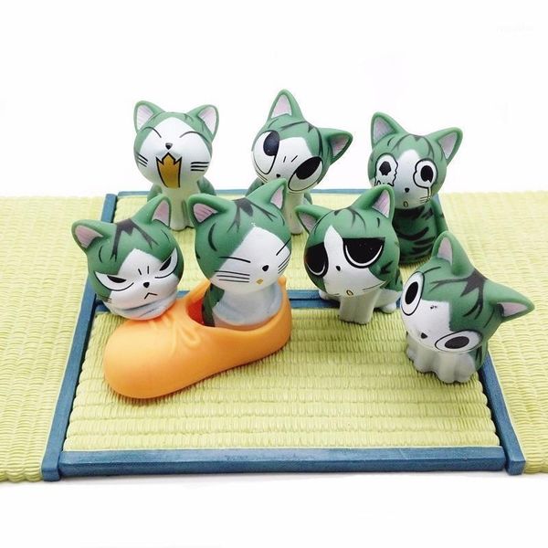 

7pc cat animal garden home bonsai decoration mini toy miniature pvc craft ornaments micro decor diy cake decorating1