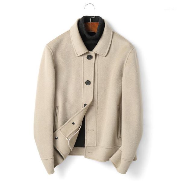 

2020 winter fall fashion mens clothing , casual man black beige 100% wool coat , woolen coats for men1