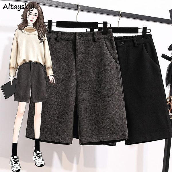 

women's pants & capris women oversize simple leisure elegant comfortable warm solid all match korean style loose straight zipper autumn, Black;white