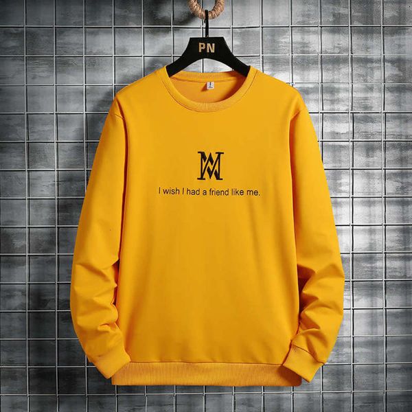 

style spring korean and autumn new long sleeve t-shirt men's round neck cotton sports casual sweater trend, Gray