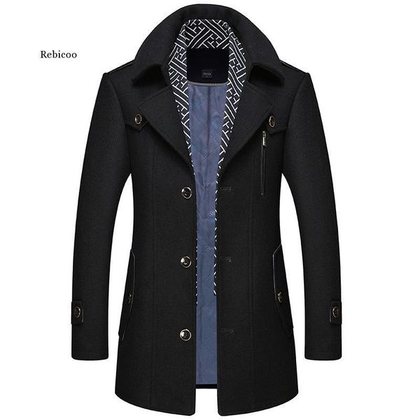 

wool coat man, coat man, men's wool coat, fashion scarf coat, cotton thickened winter men's, man, Black