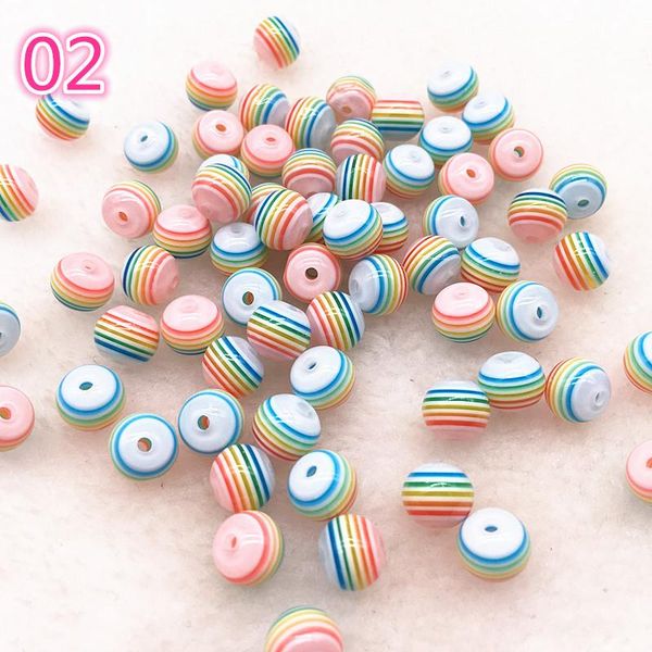 

6/8 мм 50 шт. diy браслет аксессуары детские департаменты руководства круглые бусины transparente смола полоса для ювелирных изделий #b wmty