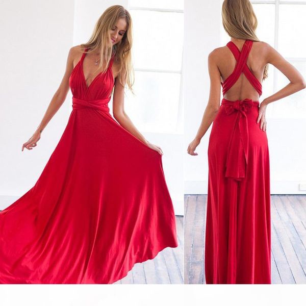 

party dress women boho maxi club dress red bandage vestidos bridesmaids convertible robe femme long dresses, White;black