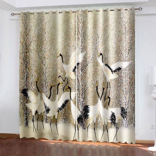 

beautiful p fashion customized 3d curtains white birds curtains thickened blackout curtains