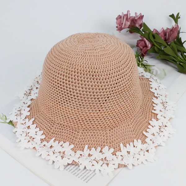 

wide brim hats female hat cap sweet gothic loli style lace sun korean summer seaside beach caps, Blue;gray